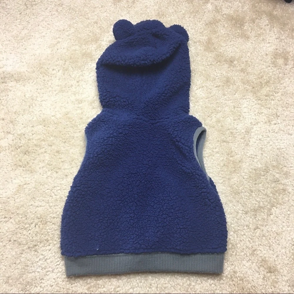 Carters Blue Zip Up Hooded Vest Size 9 Months